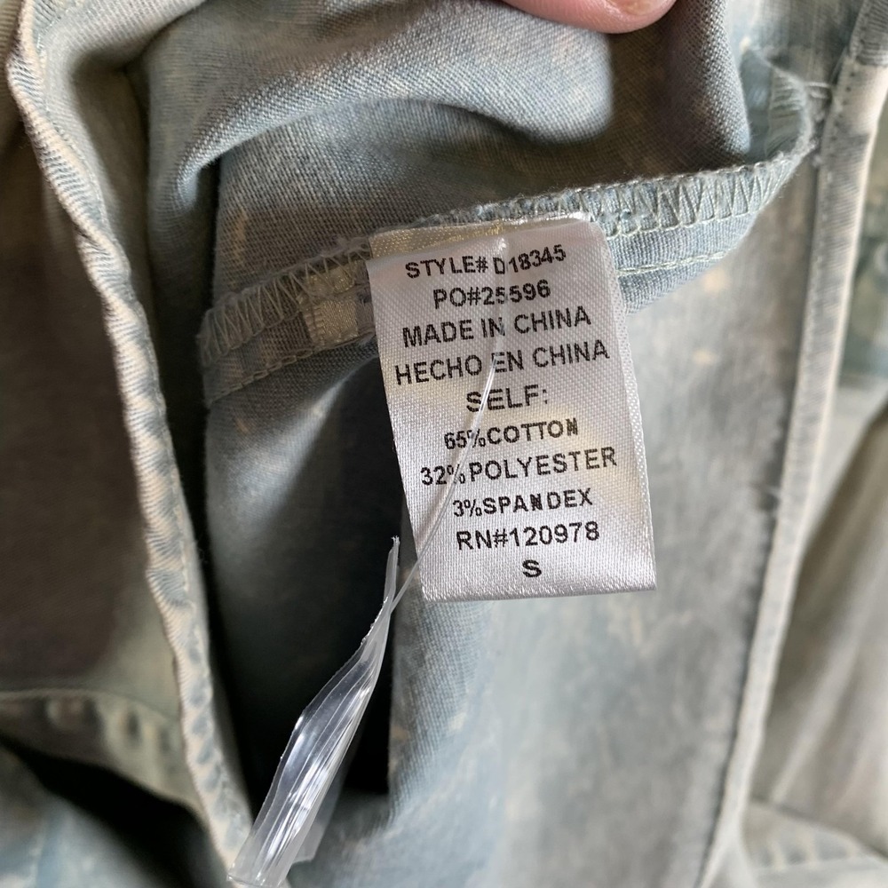 Entro Dress Womens Small Blue Denim Ruffle High Neck Button Up Shirt Dress NEW - Picture 9 of 12